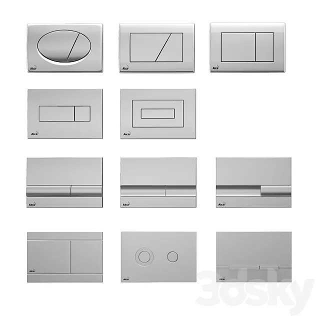 AlcaPlast flush button 3D Model