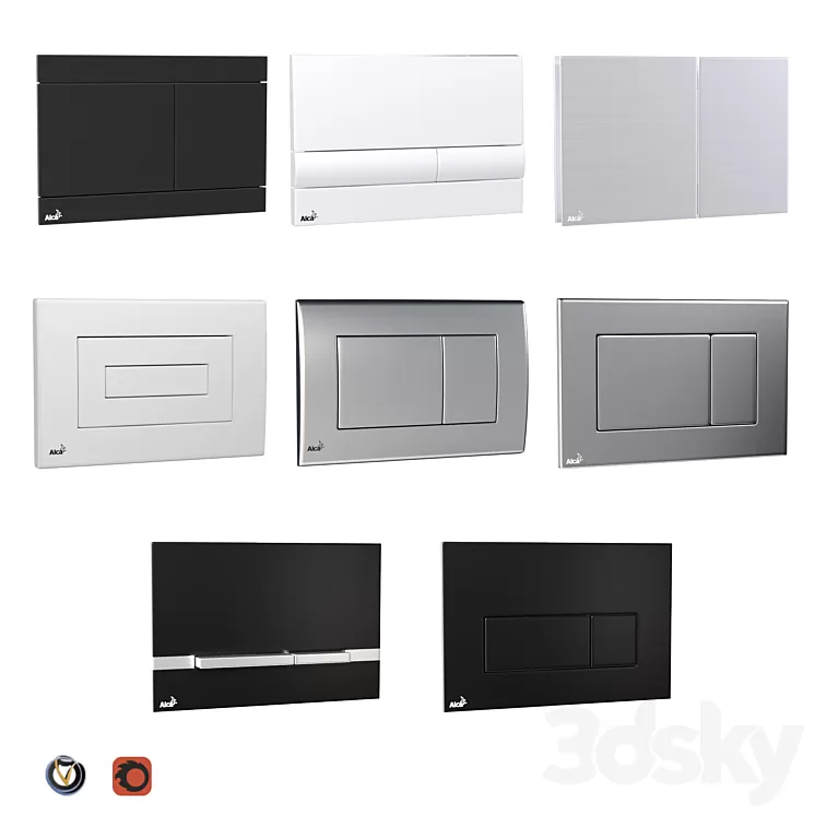 Alcaplast flush buttons for installation (8 pcs.) 3D Model Free