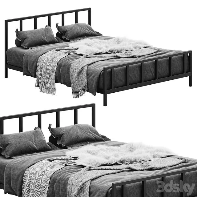 Alchemy Matte Queen bed by cb2 3D Model