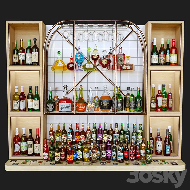 AlcoholBar34 3D Model Free