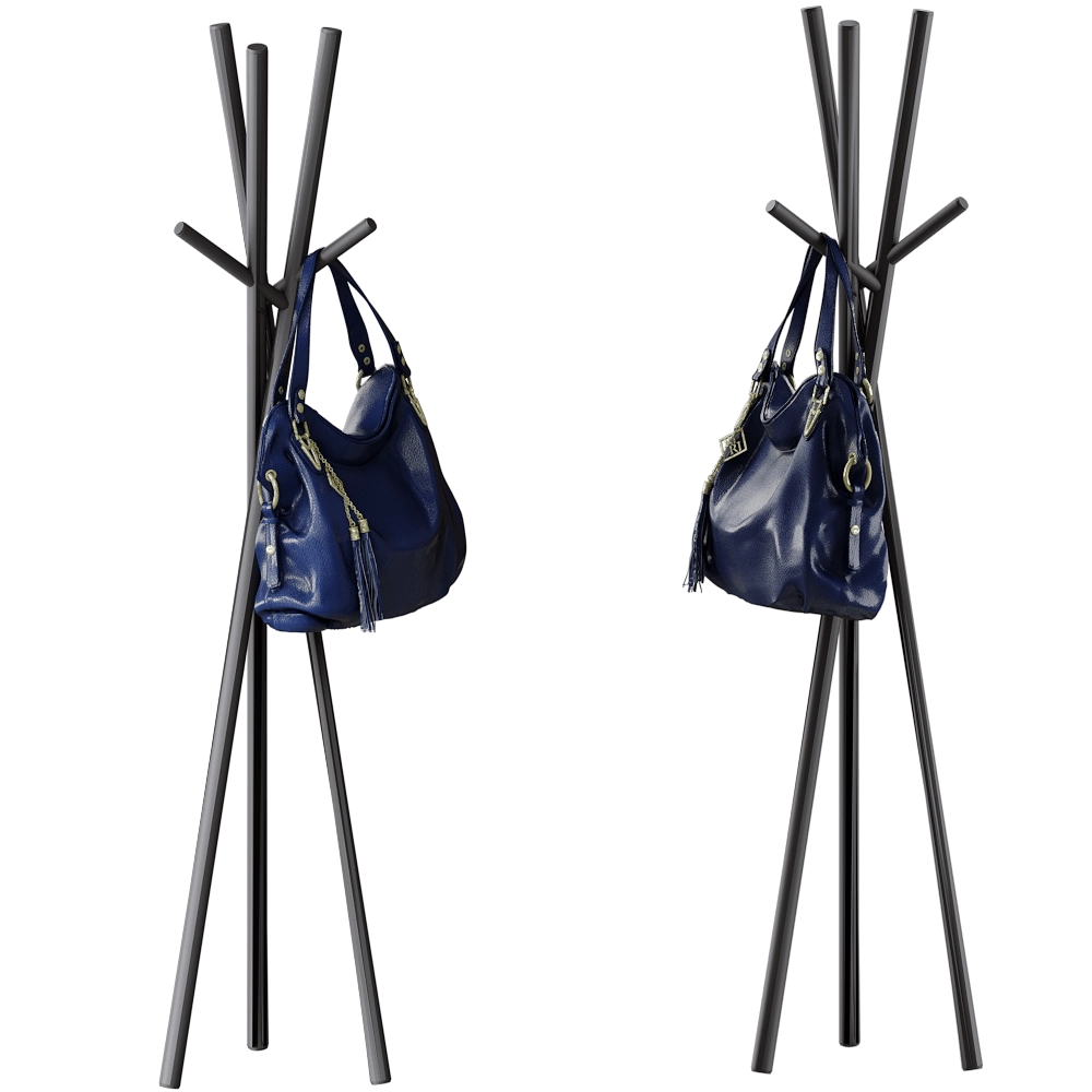 Alea - Freestanding coat rack Bamboo 3D Model