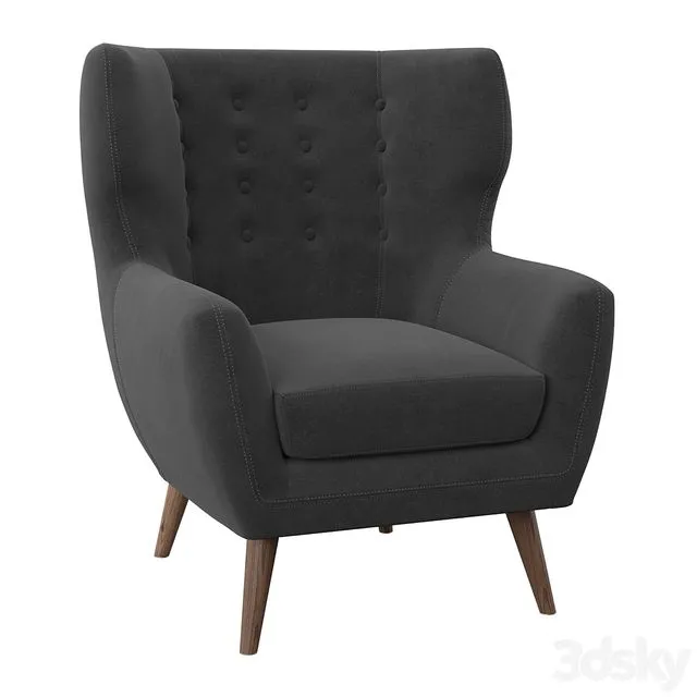 Alejandro Wingback Chair 3D Model
