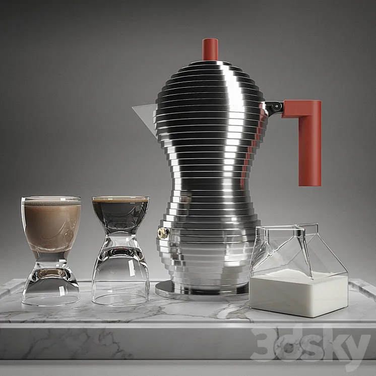Alessi Pulcina Espresso Set 3D Model Free