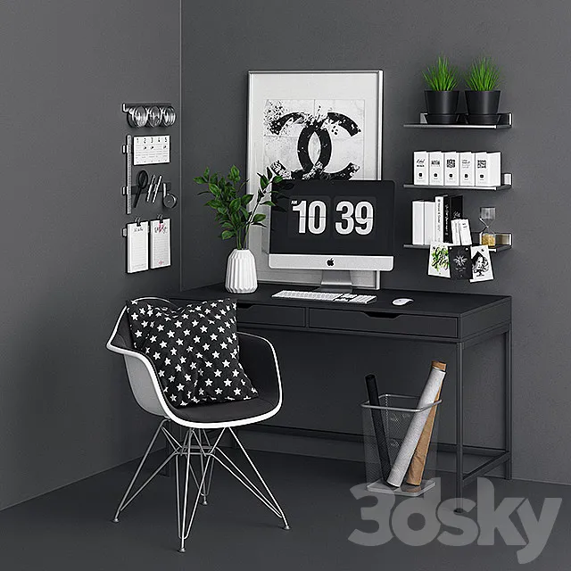 Alex Monotone Desk 3DModel