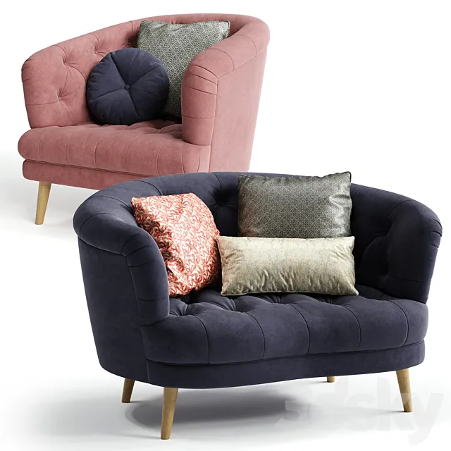 Alexander & James JEAN Snuggler Chair and Armchair 3D Model