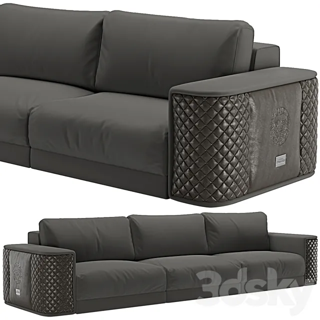 Alexandra Collection Master Sofa Fabric & Leather 3D Model