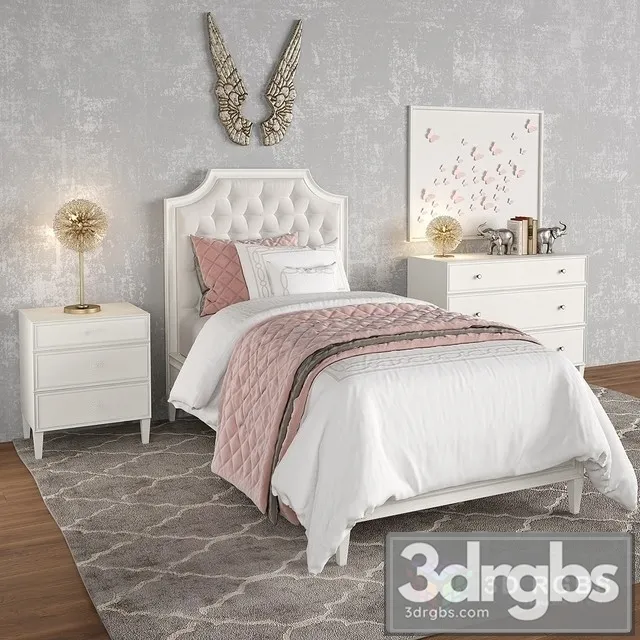 Alexandra Tufted Bed 3D Model Free