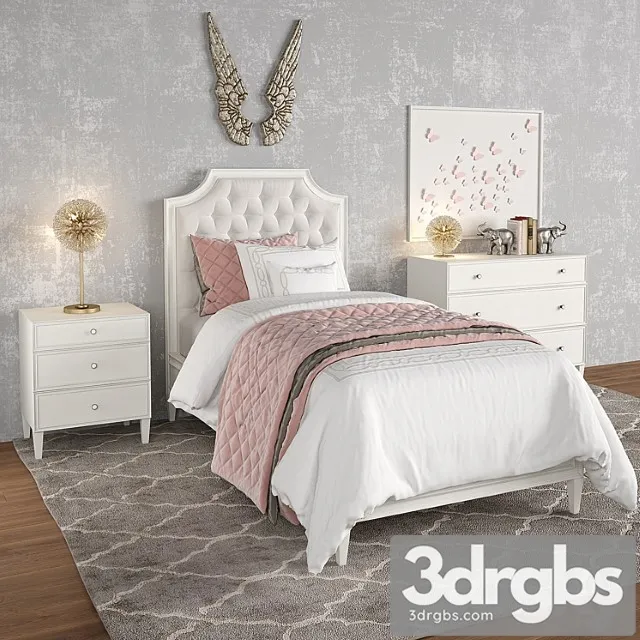 Alexandra Tufted Bed Restoration Hardware 3D Model Free