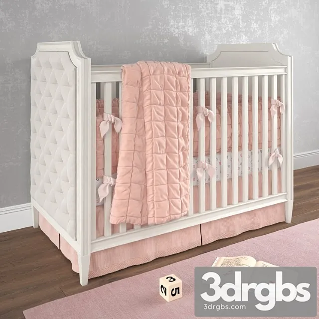 Alexandra Tufted Panel Crib Restoration Hardware 3D Model Free