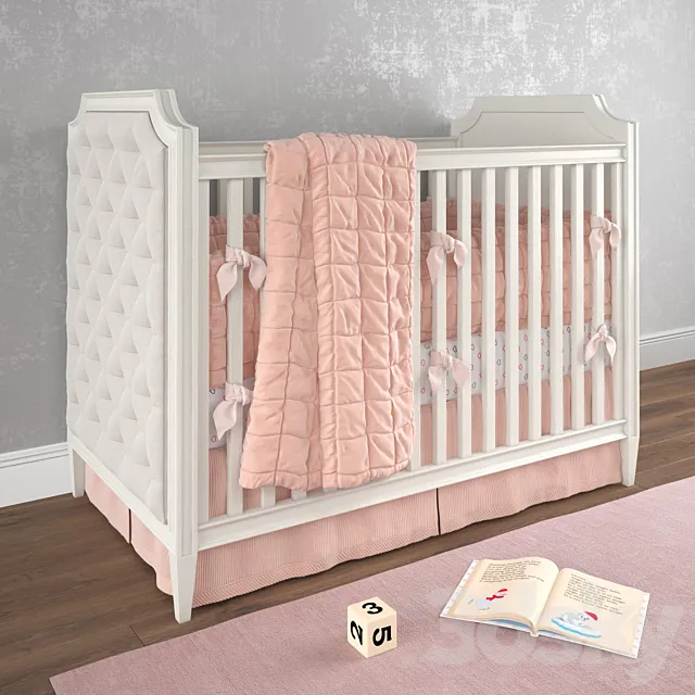 ALEXANDRA TUFTED PANEL CRIB. Restoration Hardware 3DModel