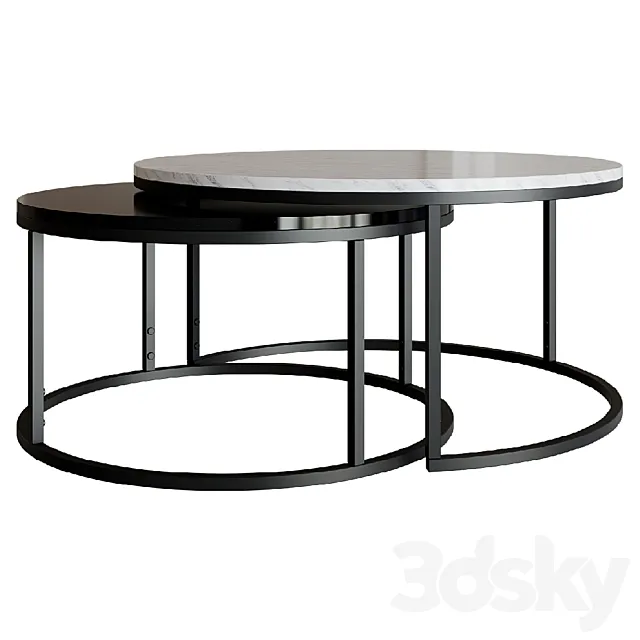 Alexine coffee table Genuine Marble 3D Model