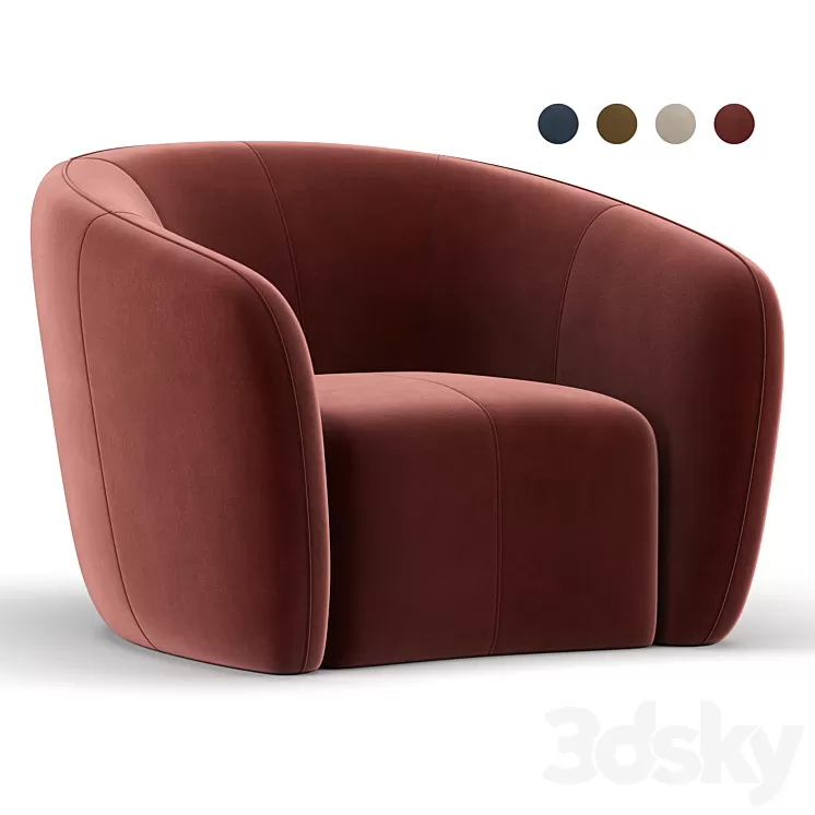Alexis 45 Fabric Chair 3D Model