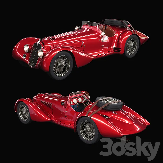 Alfa Romeo 8C 2900B Mille Miglia Roadster 3D Model