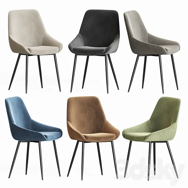 Alfie Fabric Dining Chair Interiorsecrets 3D Model