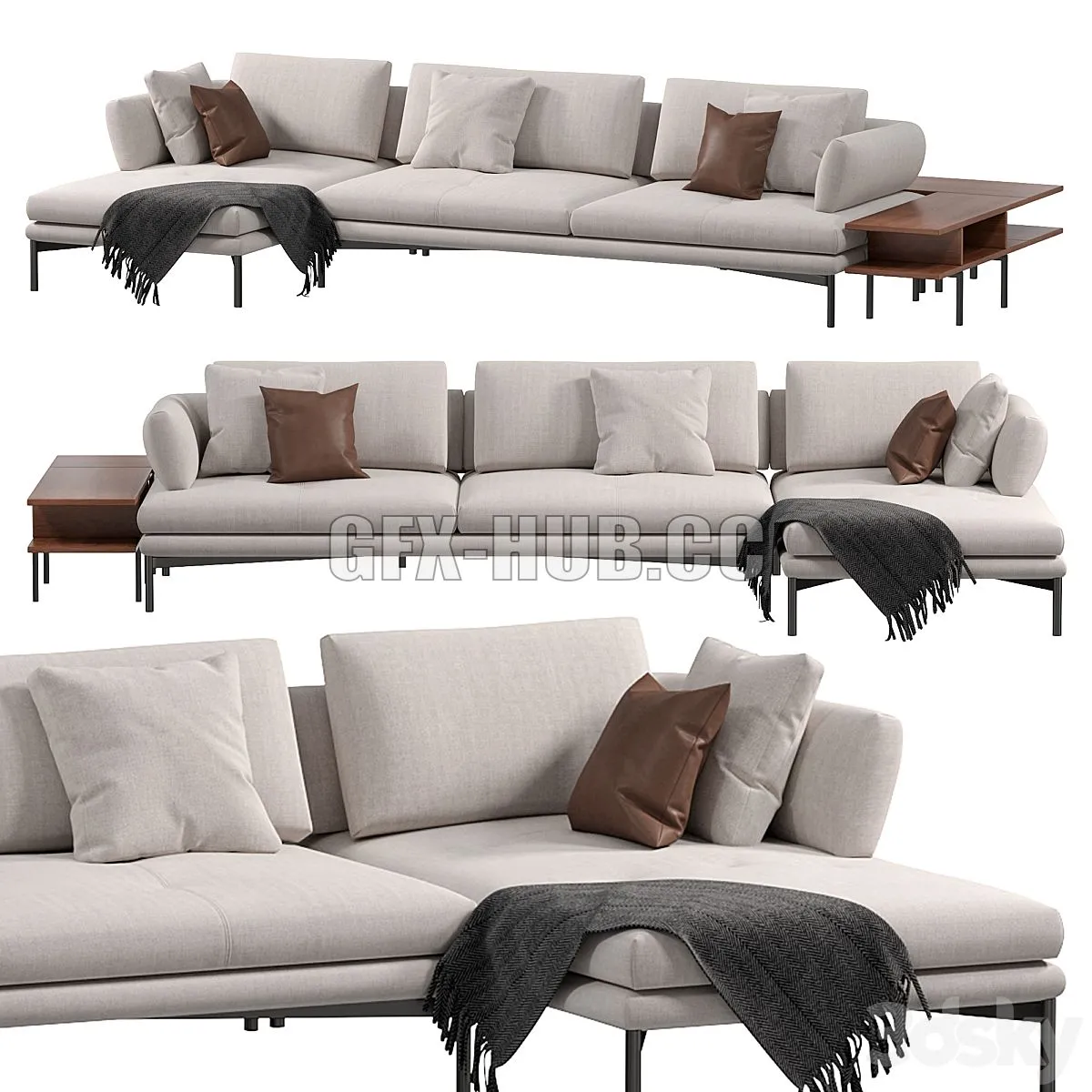 Aliante Sofa by bonaldo 3D Model