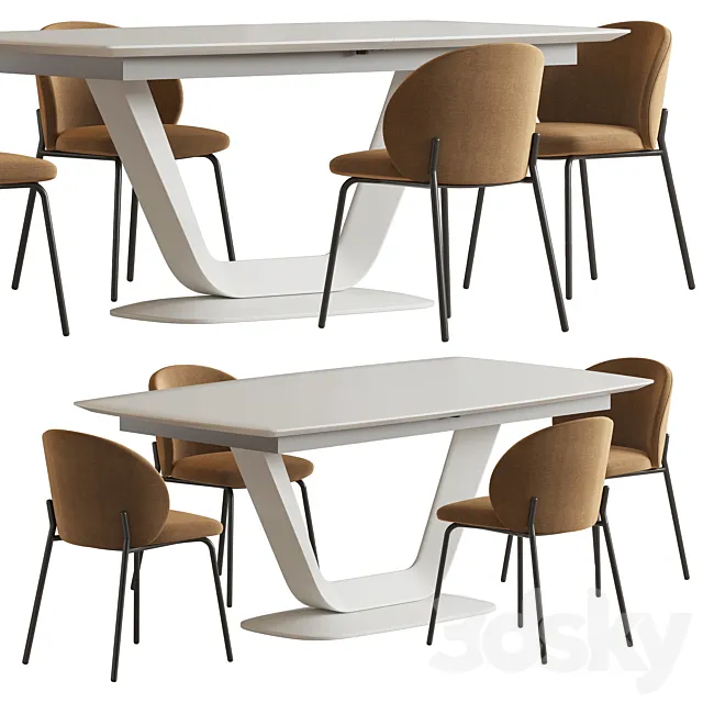 Alicante table Princeton chair Boconcept 3DModel