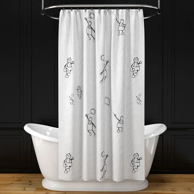 Alice bath + shower curtain + oval rail N2 3D Model