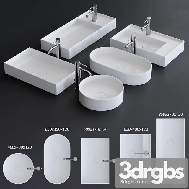 Alice Ceramica Hide Washbasin Set 2 3D Model Free