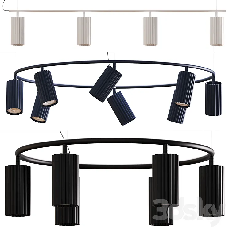 Aliexpress | Collection of pendant lights 165 (set) 3D Model Free