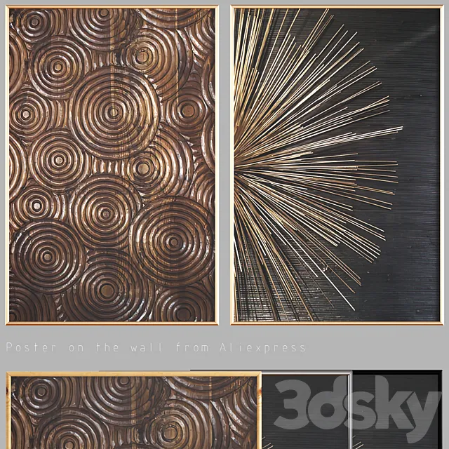 Aliexpress | painting on canvas with frame 049 3D Model