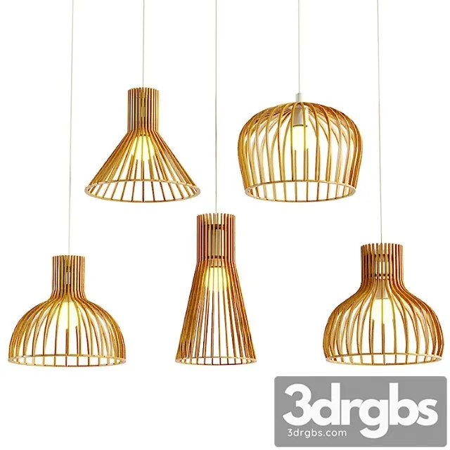 Aliexpress Wooden Hanging Lamp Set 2 3D Model Free