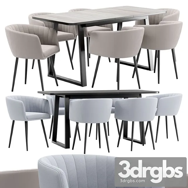 Alina Dining Chair and Sheffield Table 3D Model Free