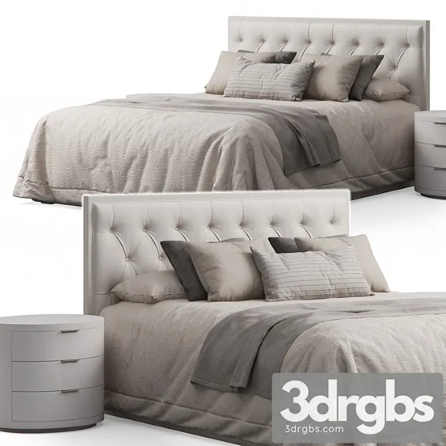 Alix tufted headboard bed 2 3D Model Free