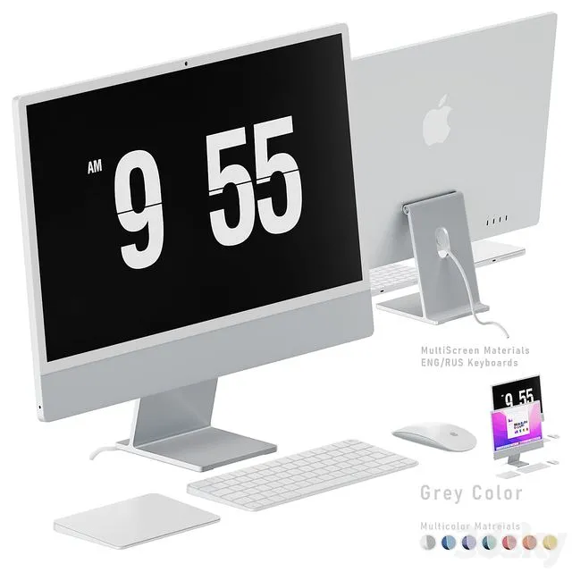 All-in-one Apple iMac M1 24 Multicolor 3D Model