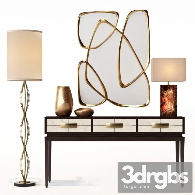 Allegro Three Drawer Console Table 3D Model Free