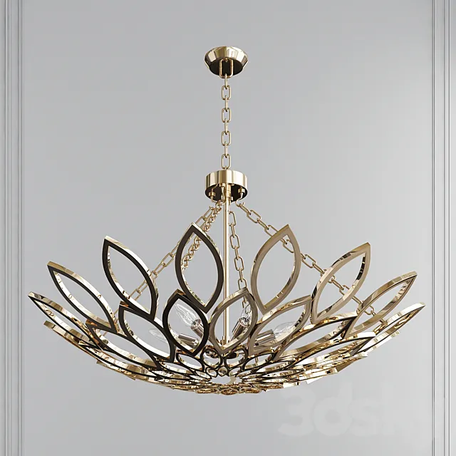 Allemande Nickel Chandelier by Currey & Company 3DModel