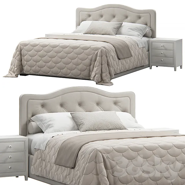 Allure Diamond Tufted Queen Headboard 3DModel