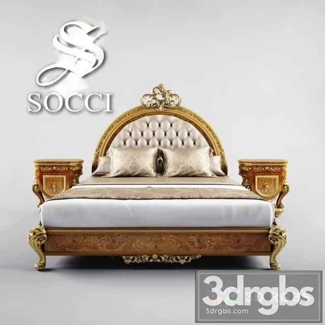 Allure Socci Bed 3D Model Free
