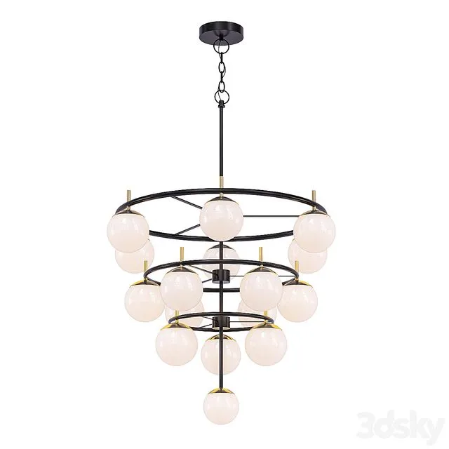 Alluria weathered Black with Autumn Gold 16-Light Chandelier 3D Model