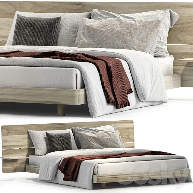 ALMA Bed with integrated nightstands By Huppe 3DModel