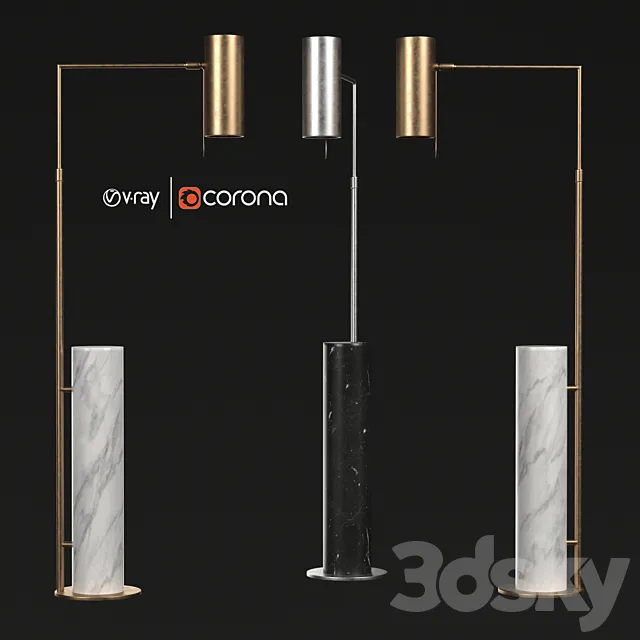 Alma floor lamp by Kelly Wearstler 3DModel