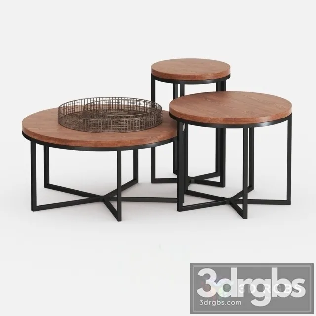 Alma Round Nesting Cocktail Tables 3D Model Free