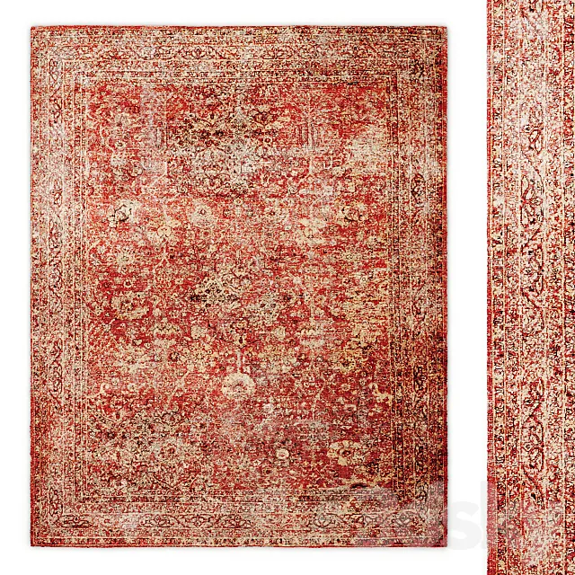 Almira Hand-Knotted Wool Rug RH 3DModel