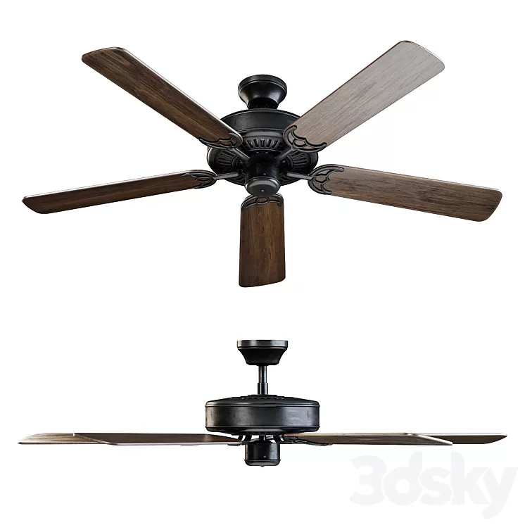 ALOHA Brown ceiling fan 3D Model