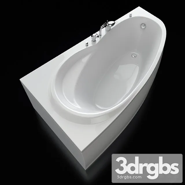 Alpen Naos 180 Acrylic Corner Bathtub 3D Model Free