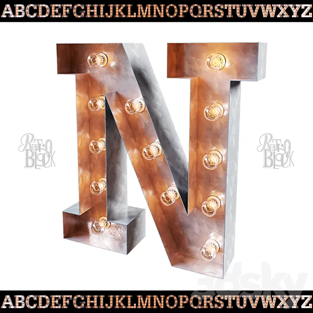 Alphabet (EN) RETROBLOCK 3DModel