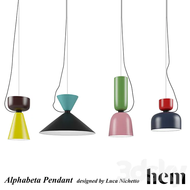 Alphabeta pendant – designed by Luca Nichetto 3DModel