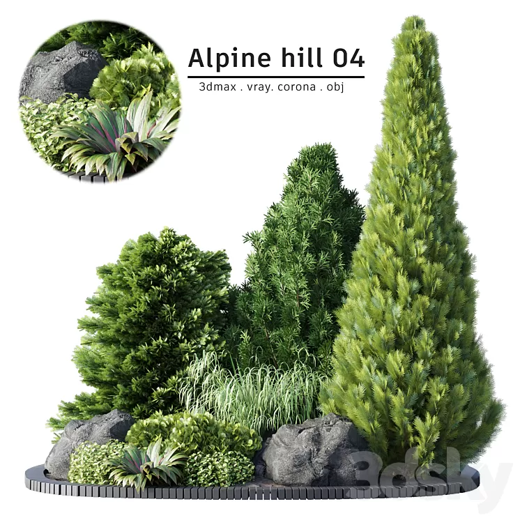 Alpine hill 04 3D Model Free