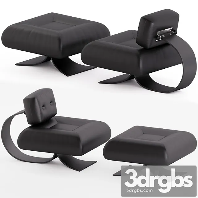 Alta chair and ottoman by oscar niemeyer 3D Model Free