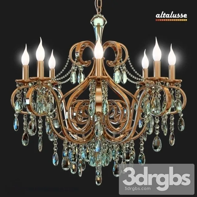 Altalusse Amber Crystal Chandelier 1 3D Model Free