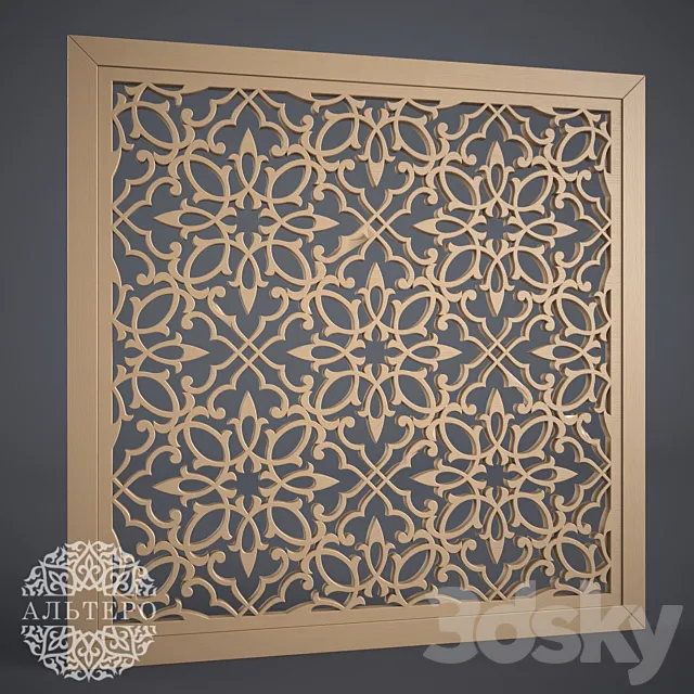 AlteroStyle Carved panel MDF RV0004 3D Model