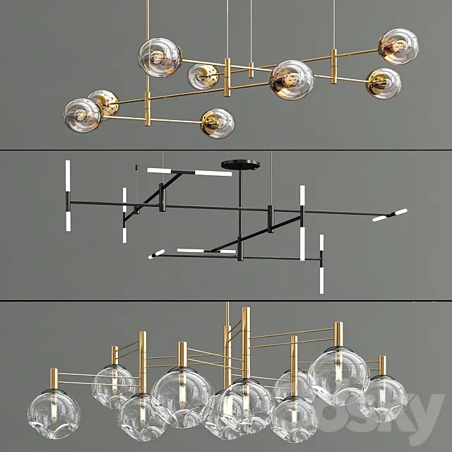 Altona Temper Gap Chandeliers Collection 3D Model