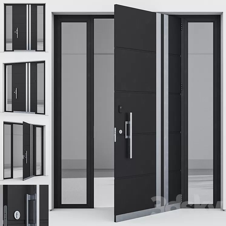 Aluminum door 118 3D Model Free