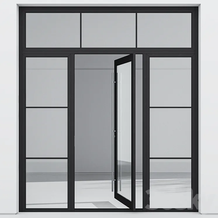 Aluminum door 207 3D Model Free
