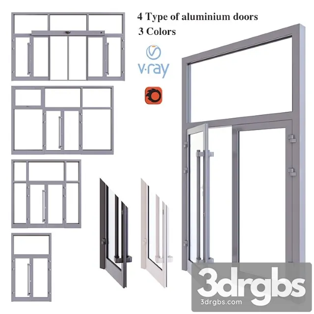 Aluminum door 3D Model Free