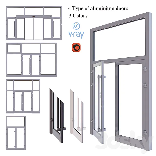 Aluminum door 3D Model